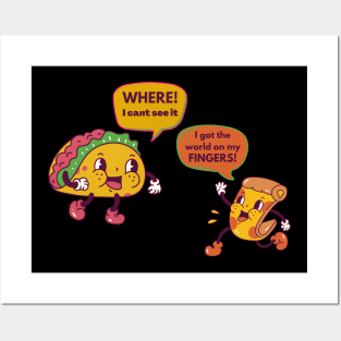 Funny Taco Cartoon Posters and Art